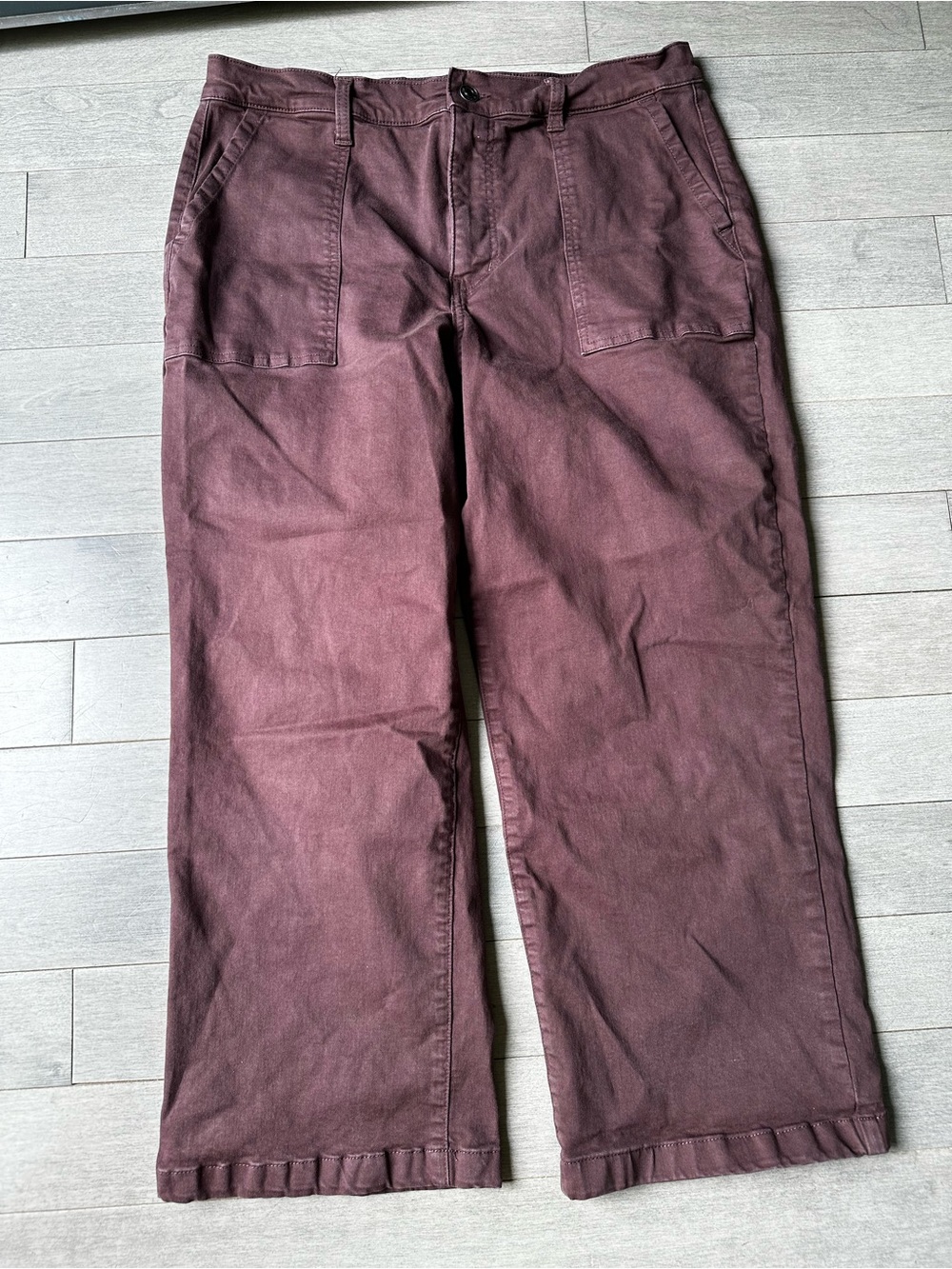 Women’s Studio Blue Maroon Wide Leg Utility Cargo Streetwear Pants Size 33